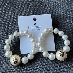 NWT KATE SPADE PEARL HOOP EARINGS
